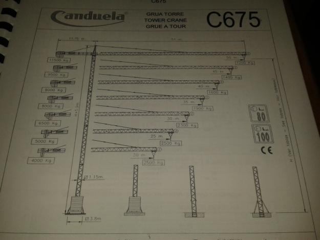 vendo grúa torre canduela C675