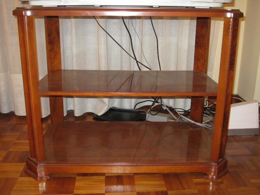 Mesa de TV de madera de Haya y cristal