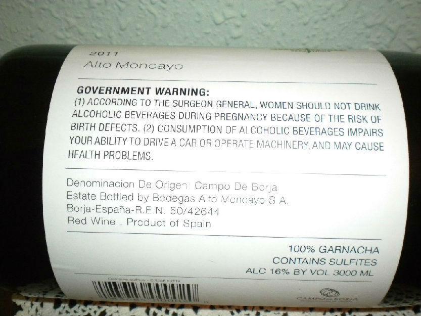 Botellón de vino vacio Alto Moncayo 3 l.