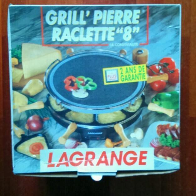 Raclette con placa de cocción de piedra natural.