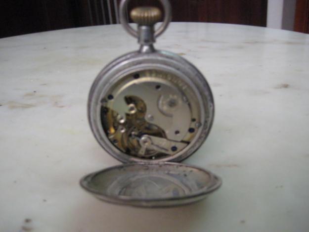 Reloj de Bolsillo saboneta LONGINES de Plata y 15 Rubíes