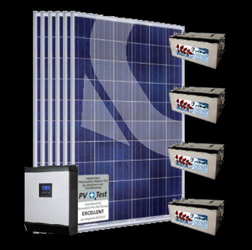 Kit Solar Fotovoltaico 9000wh. Con Inversor todo en uno. Posibilidad de conectarlo a la red o a un generador.