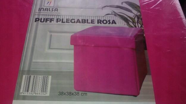 PUF plegable rosa