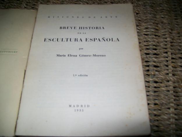 libro antiguo breve historia de la escultura española