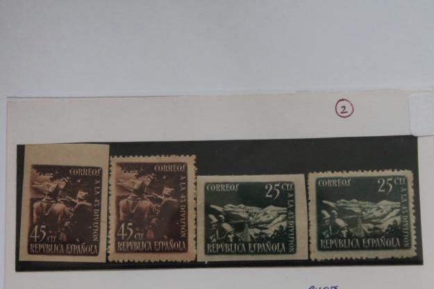 SELLOS HOMENAJE A LA 43 DIVISIÓN 1938 LA REPÚBLICA.ORIGINALES Y NUEVOS