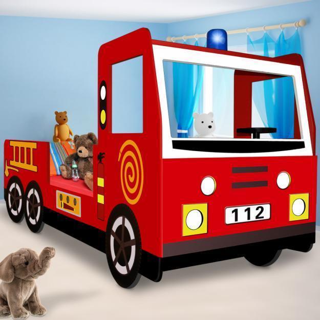 cama infantil camion de bomberos