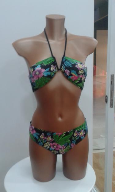 BIKINI AROUSA FLORES NEGRO MARCA JAVIER GOLDMAR