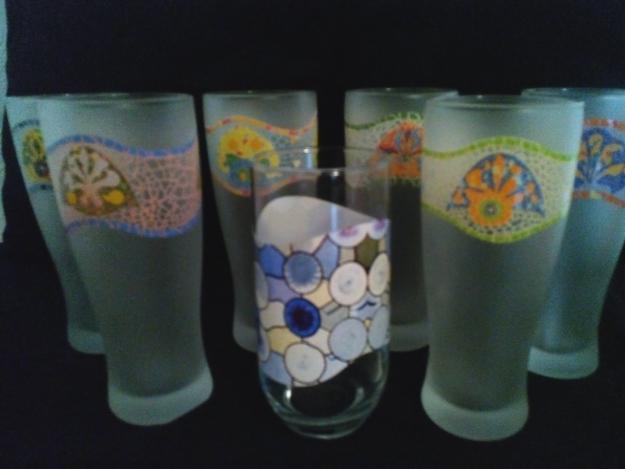 Vasos de colección de cristal Sagrada Familia