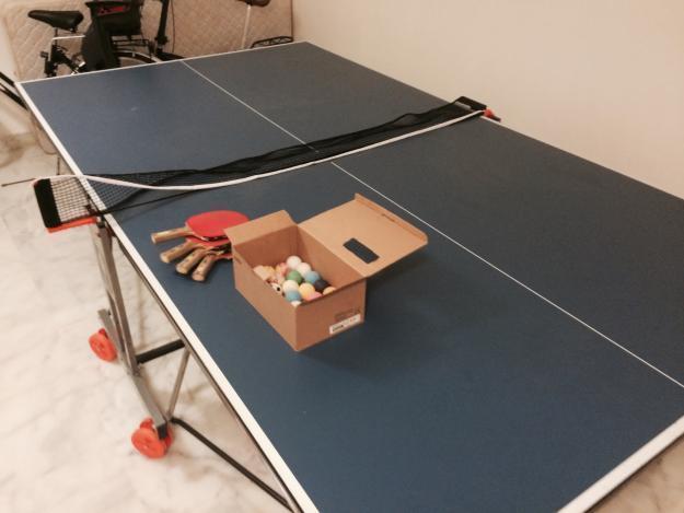 Mesa de ping pong tenis de mesa paletas y pelotas
