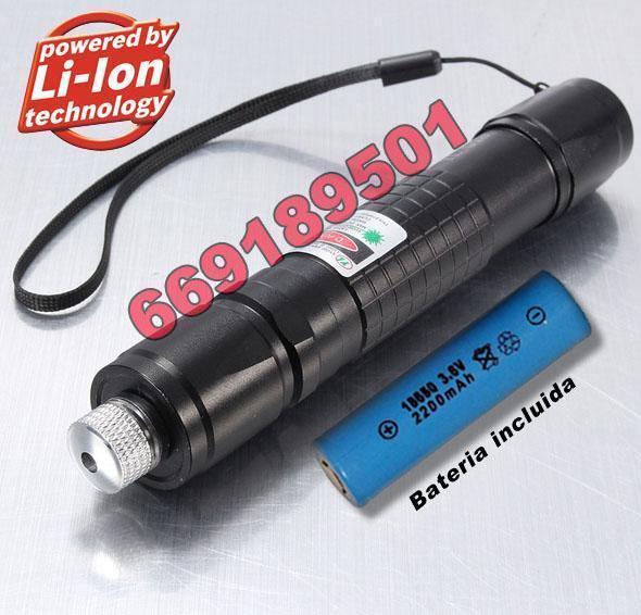 Puntero laser militar de aluminio con luz verde bateria 18650
